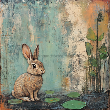 Easter Sign, Cute Bunny,, DCO-12748, Sign For Wreath, 10x10